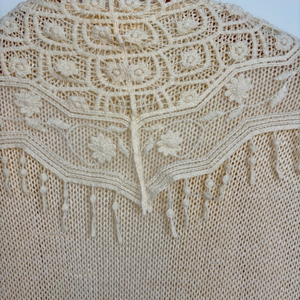 Lace Prairiecore Crochet Fringe Cardigan - Size L - Picture 5 of 9
